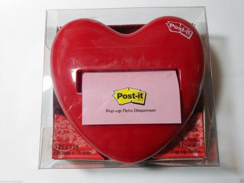 Post-it  pop-up red heart dispenser &amp; pack of 10 refill pads for sale