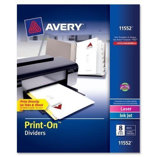 Avery Customizable Print-on Dividers - Print-on - 9.50&#034; X 11&#034; - White (ave11552)