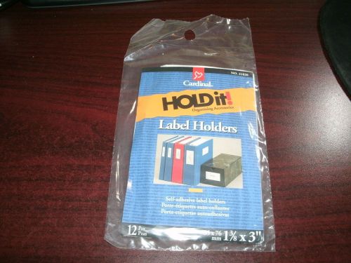 Cardinal 21810 Hold-It Label Holders, 1 3/8&#034; x 3&#034;, 12/PK, Clear 35x76 mm