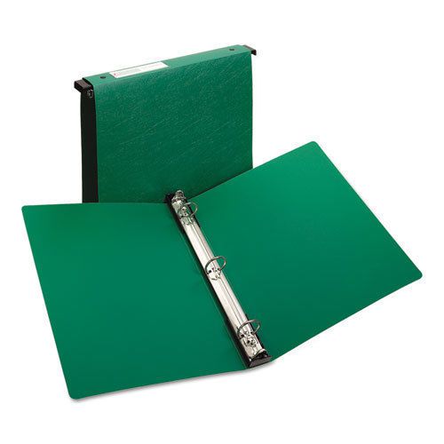 Hanging storage binder with gap free round rings, 1&#034; capacity, green for sale