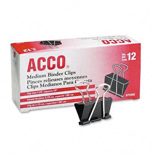 NEW ACCO Binder Clips  Medium  12 Per Box (72050)