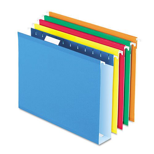 Reinforced 2&#034; Extra Capacity Hanging Folders, Letter, Assorted, 25/Box