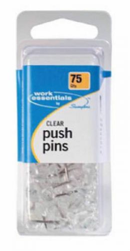 Acco Work Essentials 75 Count, Clear Push Pin S7071760
