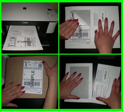100 SHIPPING LABELS with TEAR OFF Paper RECEIPT - Perfect for Ebay &amp; Paypal