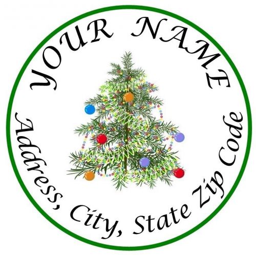30 square stickers envelope seals favor tags christmas tree buy3 get1 free (cr1) for sale