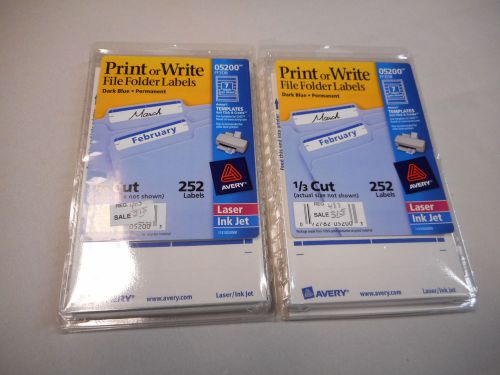 Avery Print or Write File Folder Labels, Dark Blue, 05200
