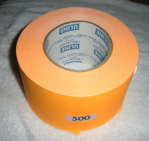 NEW Roll of 500 3 x 5 Fluorescent Orange Adhesive Inventory Labels