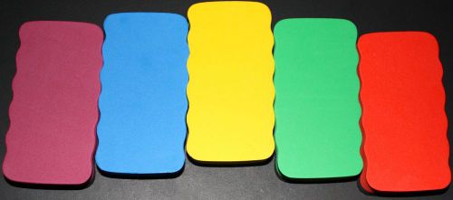 5 magnetic white board erasers assorted colors for sale