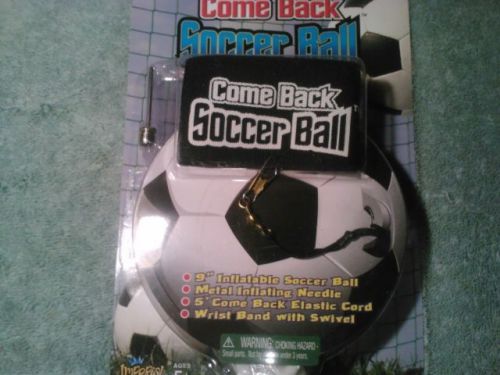 NEW Come Back Soccer 9&#034; Inflatable Ball 5&#039; Elastic cord Wrist Band with Swivel