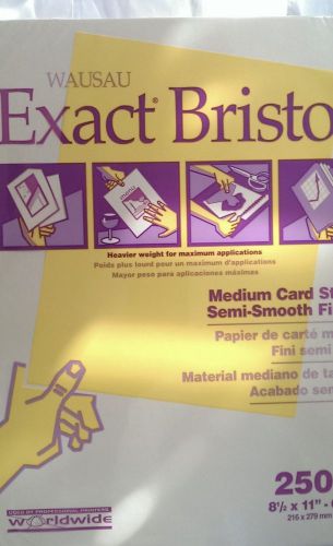 Wausau Exact Bristol Ivory Medium Card Stock Semi Smooth 67 lb 8.5 x 11 Inches