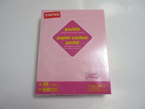 Staples Pastel Colored Copy Paper, 8.5 x 11, Pink, Ream 500 Sheets Pink Color