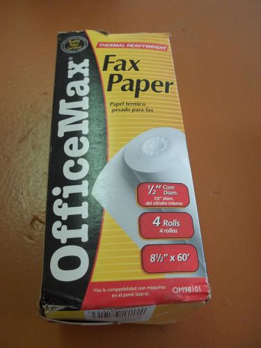 OfficeMax Fax Paper  4 Rolls 1/2&#034; Core Diam. 8 1/2&#034; X 60&#039; OM98101
