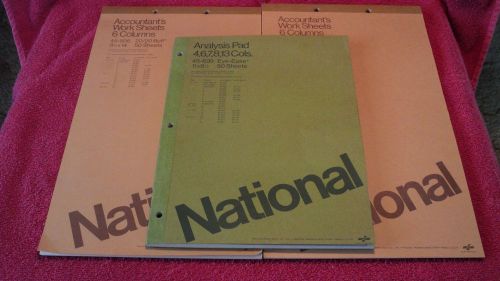 Nos  national  2 accountants work sheets 6 columns  1 analysis pad 4-13 columns for sale