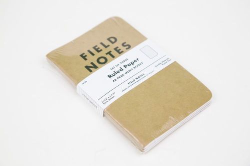 Field Notes Brand Pocket Notebook - Pack of Three - Factory Seal - Ruled Paper