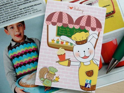 1X I Love Bakery Notepad Memo Message Scratch Planner Paper Booklet FREE SHIP D3