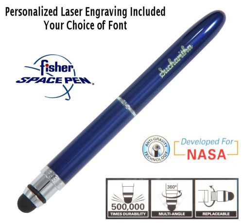 Personalized #bg1/s blue fisher space pen with conductive stylus for sale