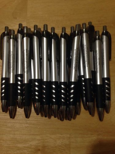 Lot of 20 Wholesale Misprint Push Button Retractable Pens With Clip Black Ink