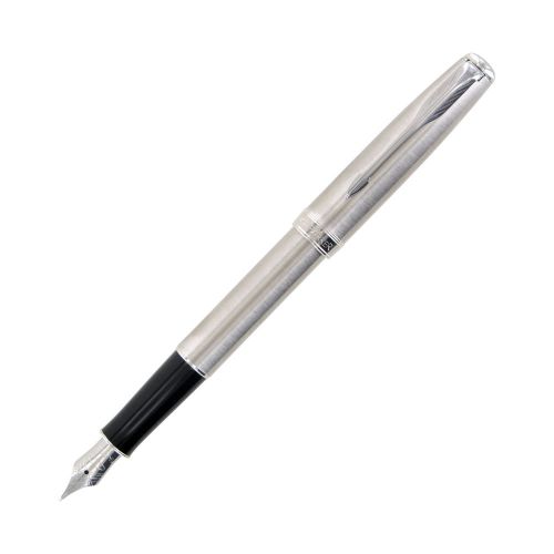 Parker sonnet stainless steel chrome trim fountain pen, medium nib for sale
