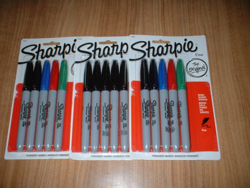 15 SHARPIES PERMANENT MARKERS BLACK &amp; ASSORTED COLORS NEW FREE SHIP