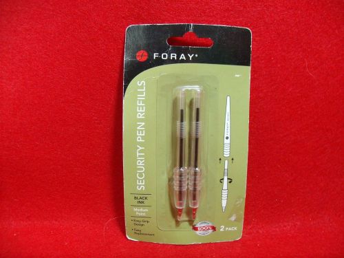 NEW Foray Security Pen Refills 2 Pack Black Ink medium point 836-673 687