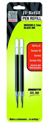 JF-Refill For Jimnie Gel Retractable &amp; Airfit Gel Retractable 0.7mm 2 Ct Black