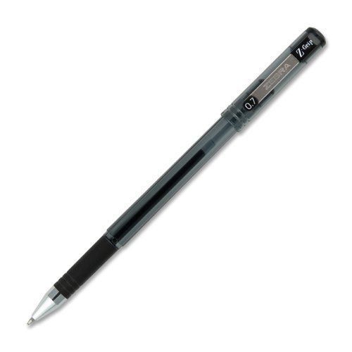 Zebra Pen Z-grip Gel Stick - Fine Pen Point Type - Black Ink - Silver (zeb42510)