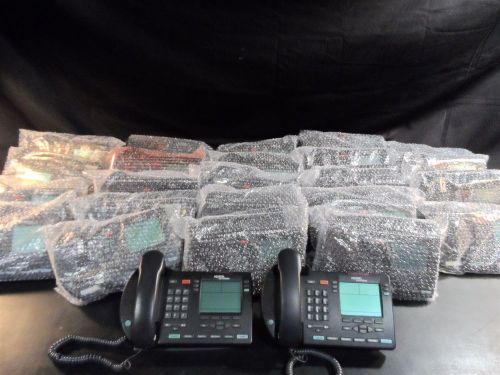 Lot of (25x) nortel ntdu92 ntdu92ba70 voip ethernet phone black handset &amp; stand for sale