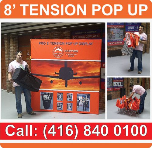 Trade Show Pop Up Display Booth Portable Backdrop + FREE TENSION FABRIC GRAPHICS