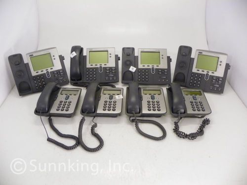 Lot of 8 Cisco IP Business Phones 7940 Series 7912 Series 7911 Series