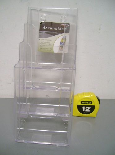 Lot 3 pc deflect-o document holder 4-pocket leaflet 1/3a4 wall counter new clear for sale