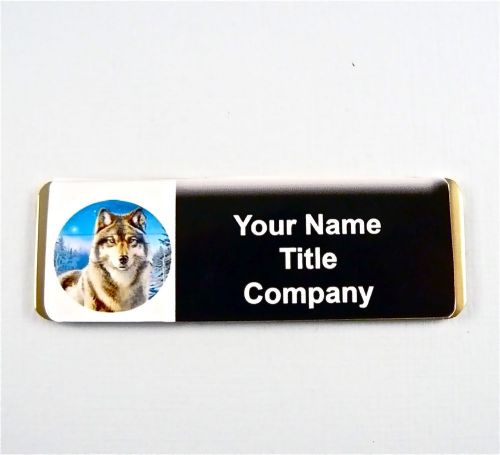 WOLF PERSONALIZED MAGNETIC ID NAME BADGE, NURSE,MEDICAL, RN,NURSE,TEACHER