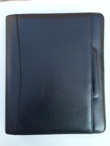 Franklin covey black leather ring bound zipper 2’’ binder with handle for sale
