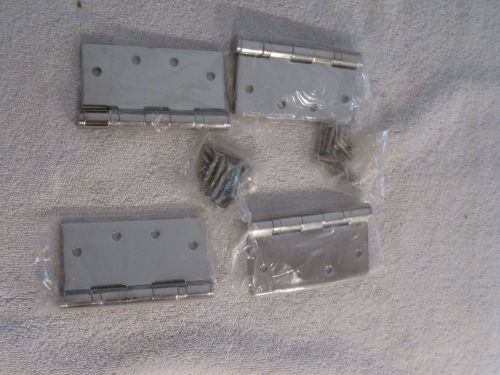 (4)  UNKNOWN BRAND 4&#039;&#039; x 4&#039;&#039; HI POLISHED Solid Stainless (2) Ball Bearing Hinges