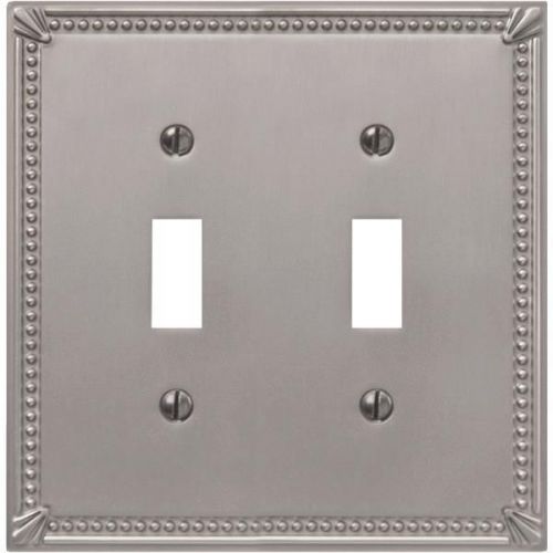 Imperial bead brushed nickel switch wall plate-bn 2-toggle wallplate for sale