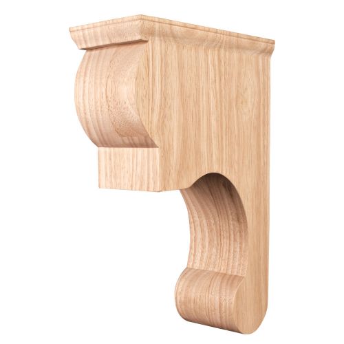 Hand-Carved Wood Corbel Smooth Surface Design. Rubberwood