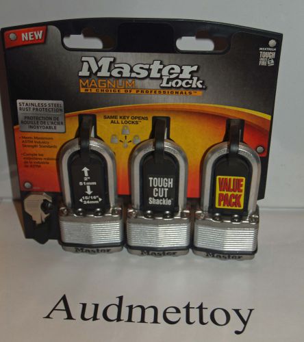 3 pack 2&#034; master lock mag long padlock m5xtrilh for sale