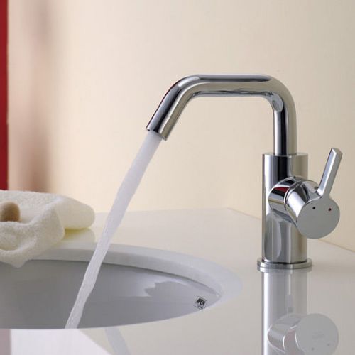 Modern Single Lever Lavatory Brass Sink Faucet Tap Chrome Finished Free Shipping