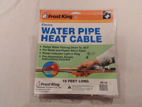 FROST KING WATER PIPE HEAT CABLE HC18 18&#039; LONG NEW!