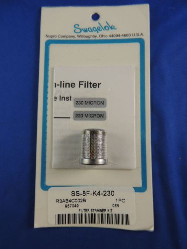 New swagelok ss-8f-k4-230 230 micron element kit filter strainer for sale