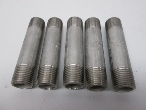 Lot 5 new merit 304/304l pipe fitting nipple stainless 3-1/2inx1/2in npt d241183 for sale