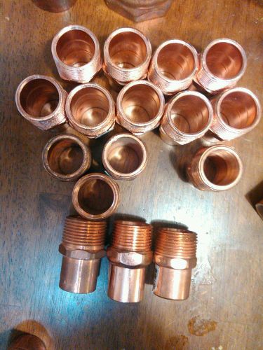 Lot of 16 1&#034; copper male adapters for sale