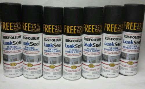 Lot of 7 rust-oleum leak seal flexible rubber coating 15oz cans free shipping for sale