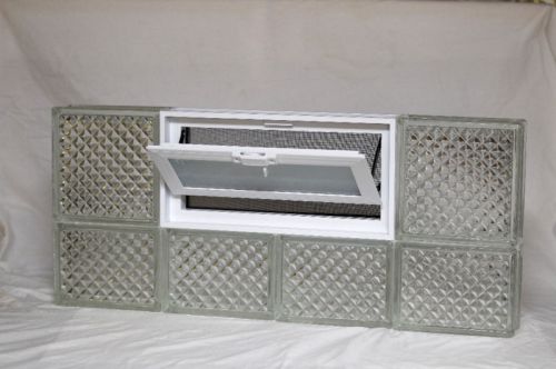 32 x 14 Vented Glass Block Window Delphi Pattern