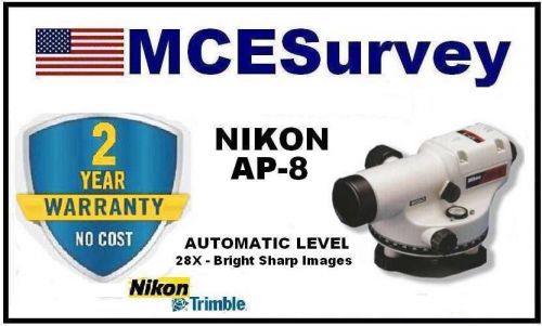 NEW NIKON AP-8 Automatic Engineers Level - 28x - Brighter Sharper Images
