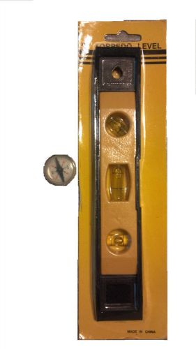 9&#034; magnetic  3 way torpedo level plumb line tool satellite w/ free mini compass for sale