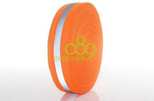 New Reflective Orange Gray Tape Sew On 1&#034; Trim Fabric Material 3m,6m B27A