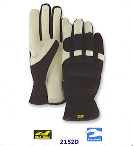 2152-d &#034;bald eagle&#034; pigskin mechanics gloves w/slip on style wrist l for sale