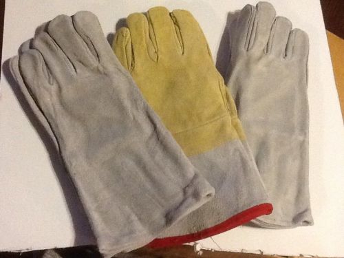 3 NEW PAIR ALL LEATHER LARGE WELDING  GLOVES