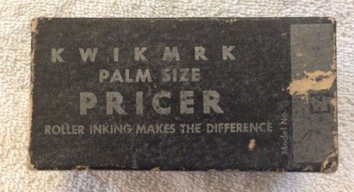 Vintage Old Original Kwikmrk Palm Size Pricer Box Instructions Ink Model # E4N