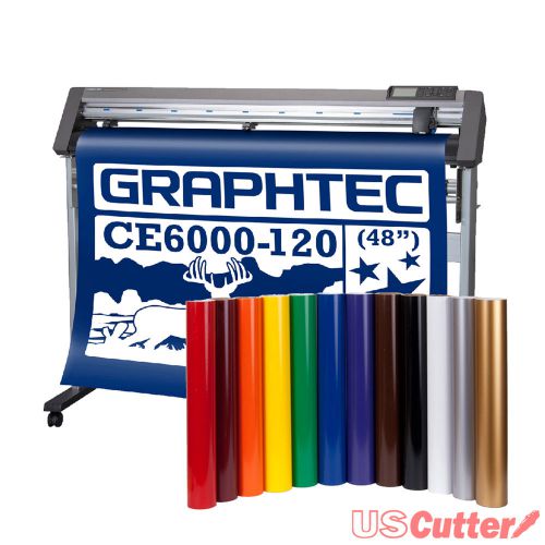Graphtec 48&#034; CE6000-120 Vinyl Cutter Plotter w/ Stand &amp; BONUS 12-roll Vinyl Pack